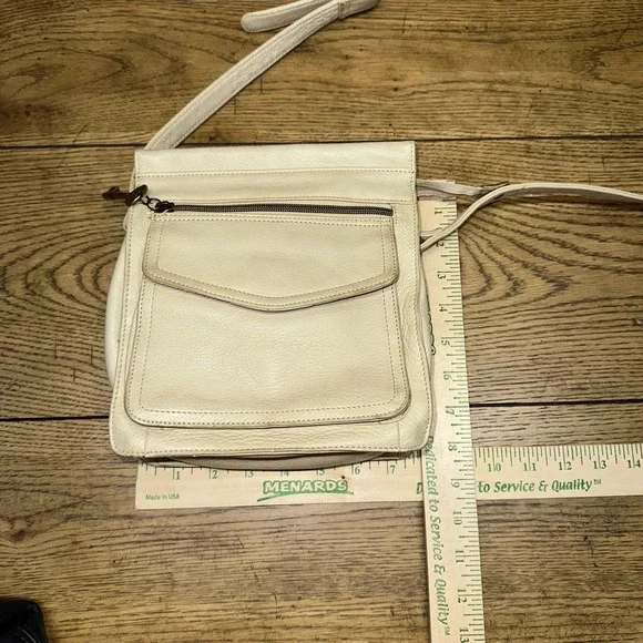 90's Y2K‎ Fossil Cream Pebbled Leather Crossbody Purse Bag | 75082 - Picture 10 of 10